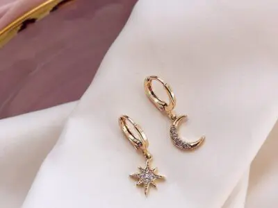Star and Moon Whimsical Earrings: Celestial Harmony Earrings for Women