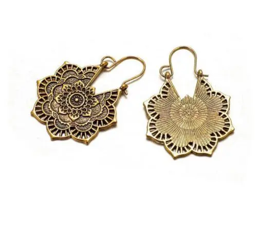 Spanish Style Boho Earrings: Bohemian Blossom Vintage Openwork Floral Earrings
