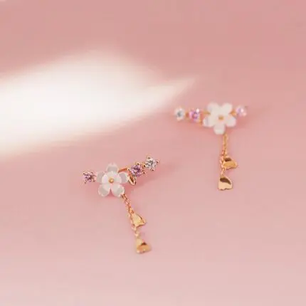 Blossom Elegance: Super Fairy Flower Earrings with Exquisite Pendant