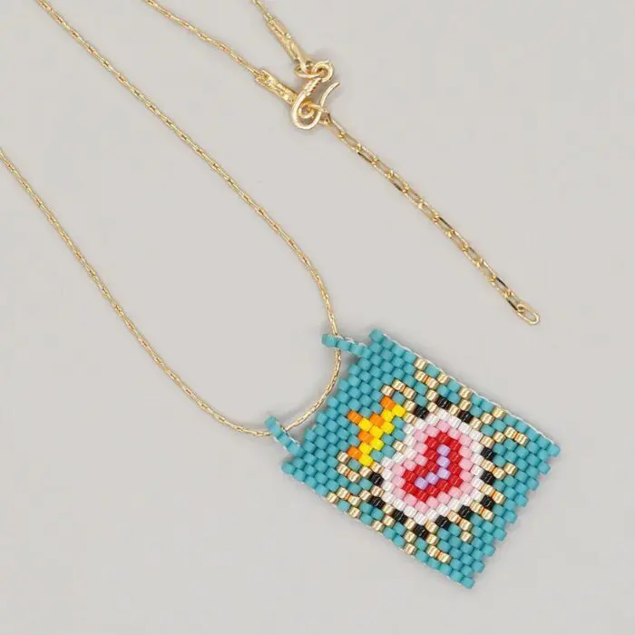 Evil Eye Necklace Cross Pendant /Miyuki Necklace Gift for Friends /Boho Handmade Woven Choker New Jewelry