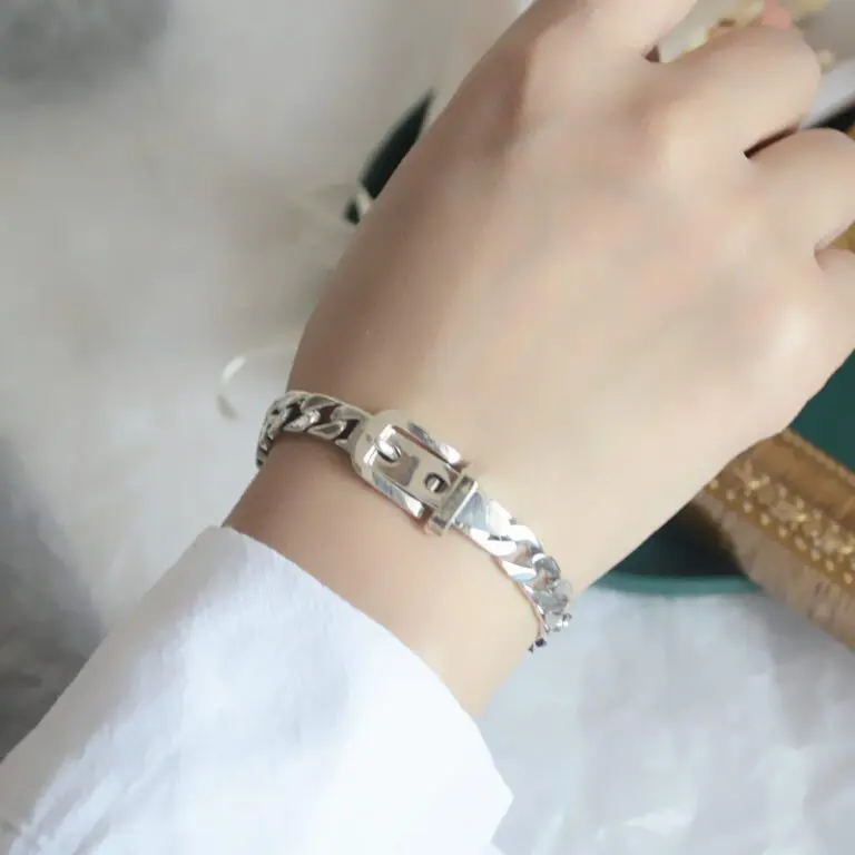 925 Sterling Silver Chain Belt Bracelet for Women