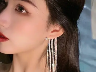 Ear Wrap Dangle Crystal Earrings | Elegance in Motion Long Tassel Statement Earrings