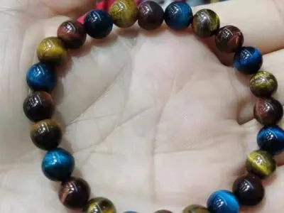 Tiger Eye Natural Crystal Stone Buddha Bead Bracelet