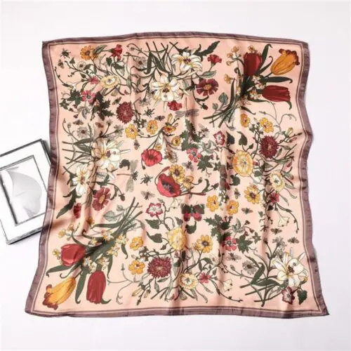 Elegant Printed Silk Scarf for Professional Women/Simulated Silk Elegance