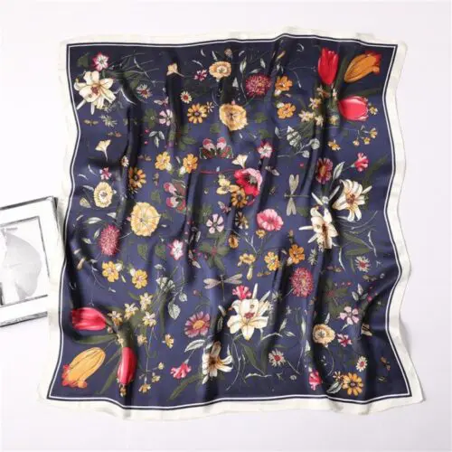 Elegant Printed Silk Scarf for Professional Women/Simulated Silk Elegance