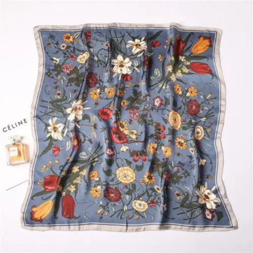 Elegant Printed Silk Scarf for Professional Women/Simulated Silk Elegance