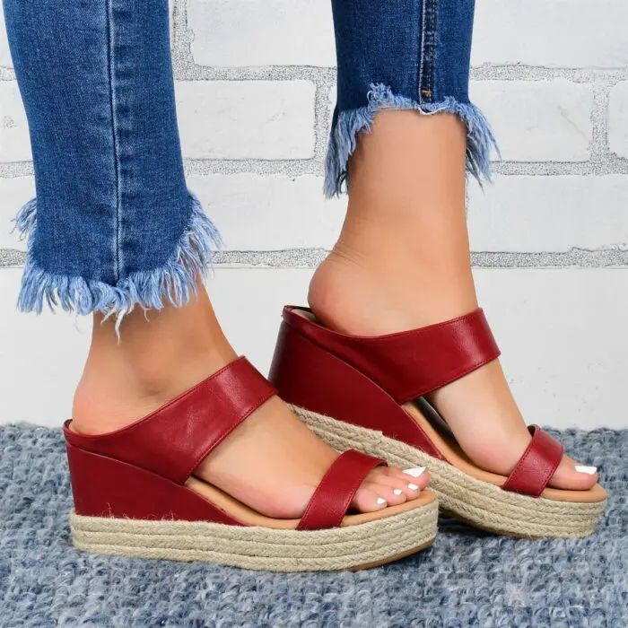 Slip on Wedge Sandals for Women Platform Sandals Espadrille Wedge Sandals Casual Open Toe High Heel Wedges Fashion Slides Comfortable Walking Sandals