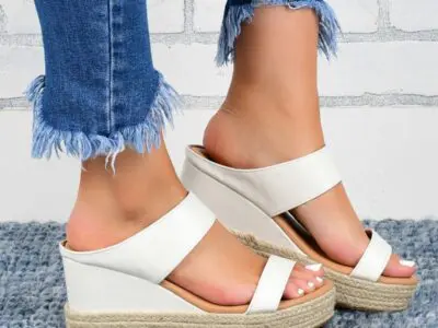 Slip on Wedge Sandals for Women Platform Sandals Espadrille Wedge Sandals Casual Open Toe High Heel Wedges Fashion Slides Comfortable Walking Sandals