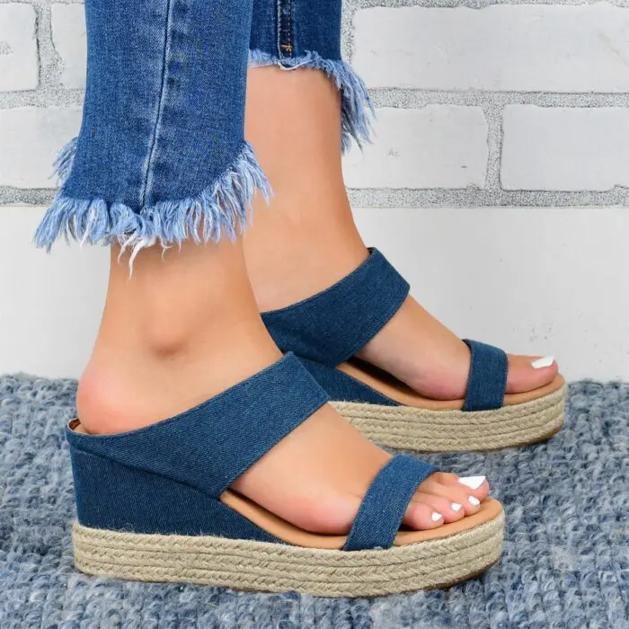 Slip on Wedge Sandals for Women Platform Sandals Espadrille Wedge Sandals Casual Open Toe High Heel Wedges Fashion Slides Comfortable Walking Sandals