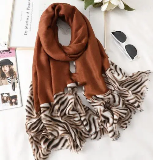 Stylish Unisex Leopard Print Cotton Scarf – Long and Casual Gauze Design