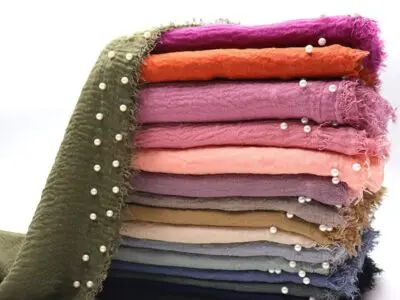 Effortless Style with Crumpled Pure Color Cotton and Linen Scarf