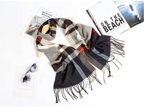 Versatile Men’s Plaid Warm Scarf
