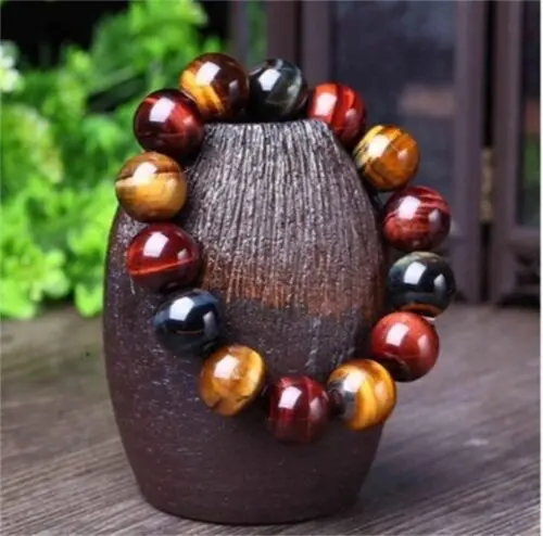 Tiger Eye Natural Crystal Stone Buddha Bead Bracelet