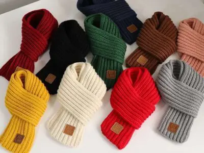 Warm Knitted Children’s Scarf for Autumn and Winter
