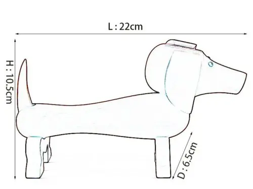 Handmade Black Walnut Wooden Sausage Dog Statue – Desktop Figurine Animal Ornament for Living Room, 8.6 Inches Long