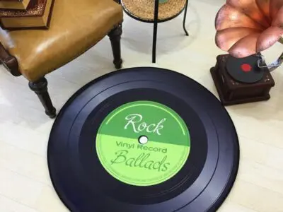 Round Retro Disc Dining Table Rug – Vintage Style Home Décor