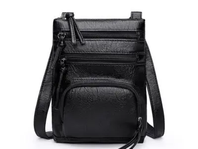 PU Leather Shoulder Bag – Stylish Organizer Handbag with Crossbody Strap and Smartphone Pockets