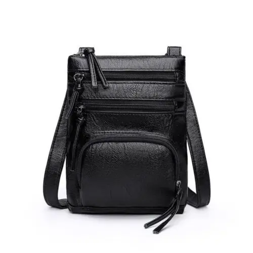 PU Leather Shoulder Bag – Stylish Organizer Handbag with Crossbody Strap and Smartphone Pockets