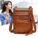 PU Leather Shoulder Bag / Organizer Handbag with Cross Body Style and Smart Phone Pockets