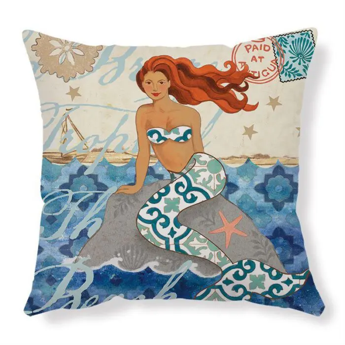 Sea Inspired Printed Cushion Covers – Decorative Throw Pillow Cases for Home Décor, Sofa, Chair, and Seat