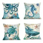 Sea Inspired Printed Cushion Covers – Decorative Throw Pillow Cases for Home Décor, Sofa, Chair, and Seat