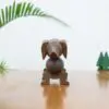 Handmade Black Walnut Wooden Sausage Dog Statue – Desktop Figurine Animal Ornament for Living Room, 8.6 Inches Long