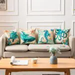 Sea Inspired Printed Cushion Covers – Decorative Throw Pillow Cases for Home Décor, Sofa, Chair, and Seat