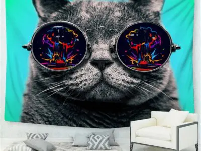 Cute Cat Tapestry – Aesthetic Living Room House Decoration, Wall Hanging, and Room Decor