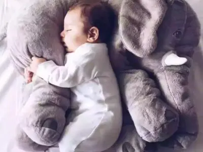 Soft Elephant Plush Toy - Comfortable Sleep Companion for Babies and Children with Leather Shell