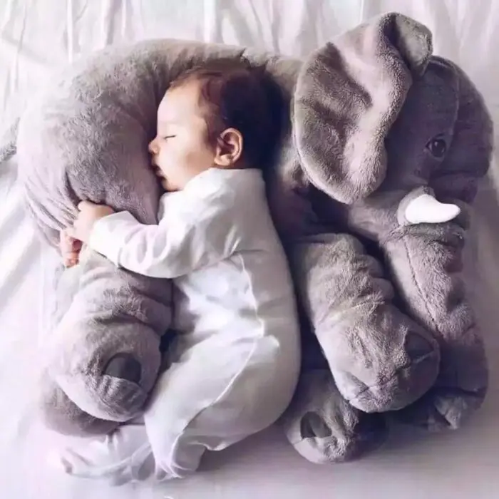 Soft Elephant Plush Toy – Comfortable Sleep Companion for Babies and Children with Leather Shell