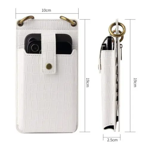 Crocodile-Pattern Crossbody Bag - Stylish Phone Holder and Wallet for Women