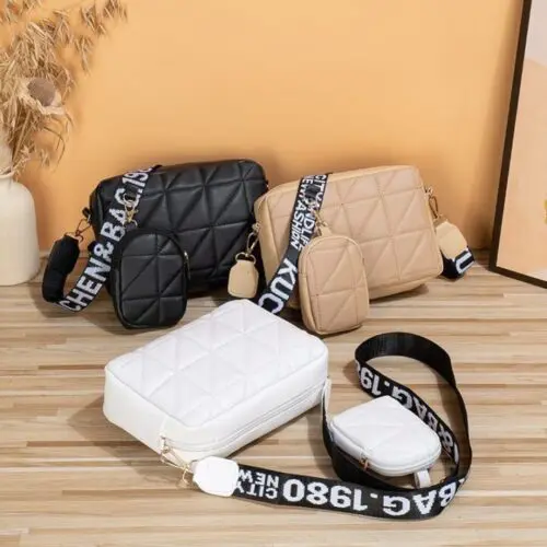 Wide Shoulder Strap Small Square Bag - Large Capacity Cell Phone Crossbody Bag