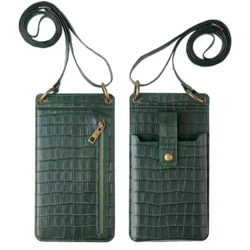 Crocodile-Pattern Crossbody Bag - Stylish Phone Holder and Wallet for Women