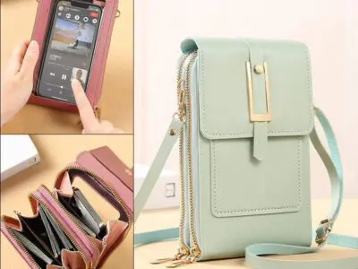 Transparent Window Crossbody Shoulder Bag - Touch Screen Compartment for Women