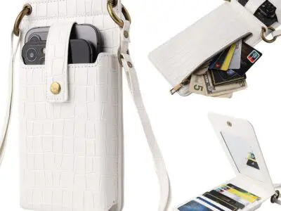 Crocodile-Pattern Crossbody Bag - Stylish Phone Holder and Wallet for Women