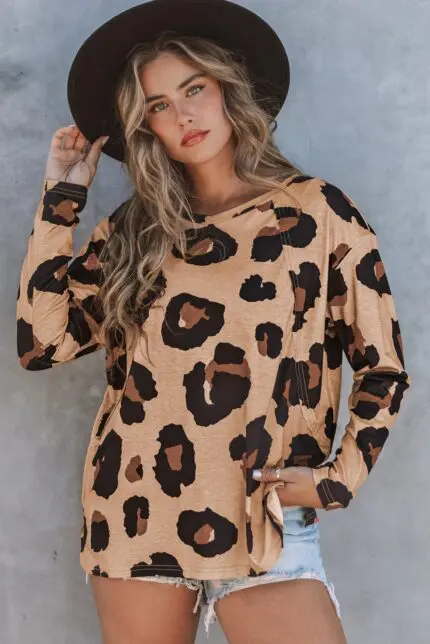 Leopard Print Long Sleeve Top - A Wild and Stylish Choice