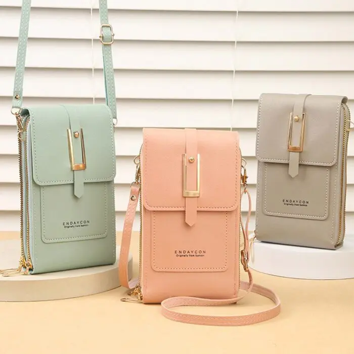 Stylish Transparent Window Crossbody Shoulder Bag with Touch Screen Phone Compartment for Women