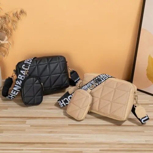 Wide Shoulder Strap Small Square Bag - Large Capacity Cell Phone Crossbody Bag