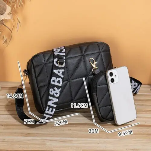 Wide Shoulder Strap Small Square Bag - Large Capacity Cell Phone Crossbody Bag