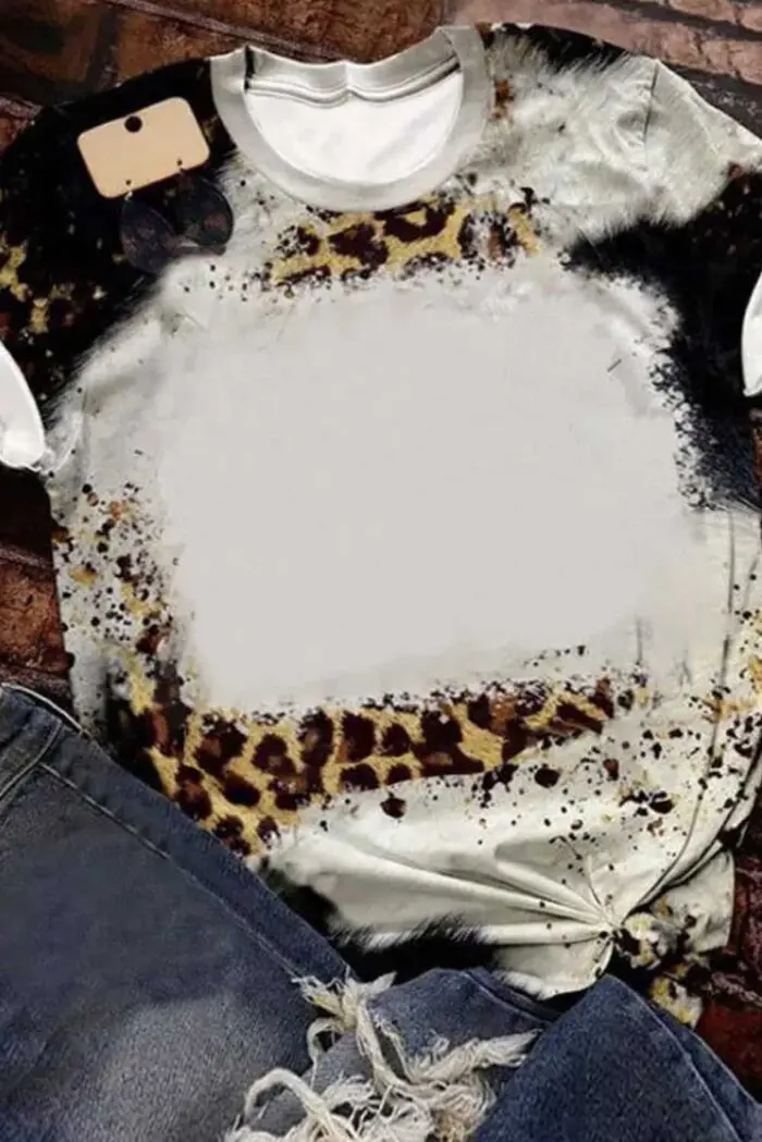 Safari Chic- Bleached Leopard Print Short Sleeve Tee