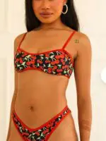 Cherry Print Bandeau Bikini- Stylish New Swimwear