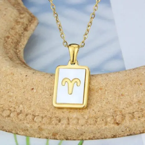 Unique Stainless Steel Zodiac Necklace – Sleek Symbolic Design for Modern Style