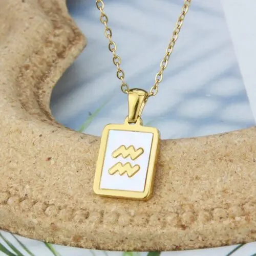 Unique Stainless Steel Zodiac Necklace – Sleek Symbolic Design for Modern Style