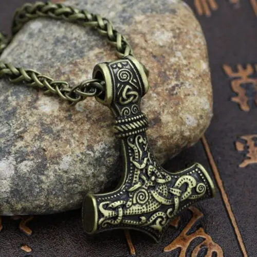 Bold Vintage Viking Necklace – Norse Mythology-Inspired Retro Charm for Men & Women