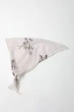 Tulle Lace Embroidered Poppy Headscarf- Embrace Elegance with Floral Delicacy