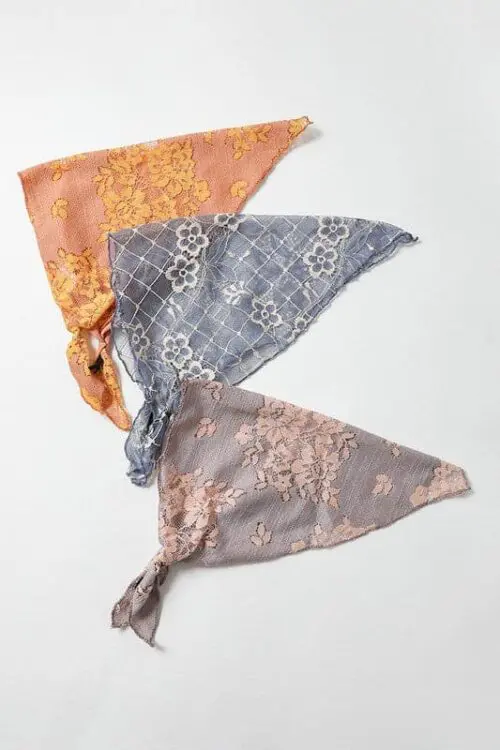 Bohemian Floral Lace Headscarf- Embrace Boho Chic with Delicate Elegance