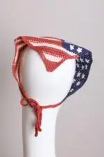 Crocheted American Flag Hair Bandana- Show Your Patriotic Style with Handcrafted Elegance