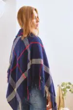 Trendy Plaid Square Fringe Shawl Scarf- Elevate Your Style with Versatile Elegance