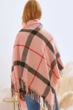 Trendy Plaid Square Fringe Shawl Scarf- Elevate Your Style with Versatile Elegance