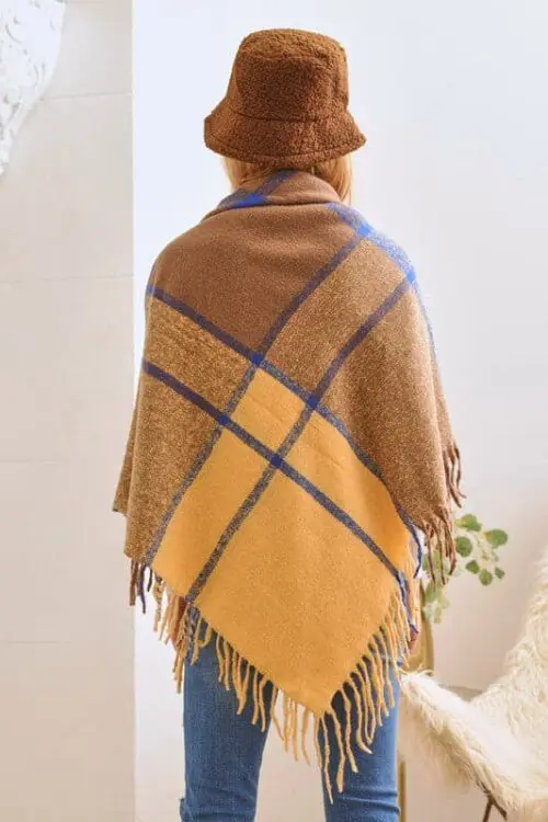 Winter Plaid Shawl Scarf Cozy Style with Timeless Plaid, Lightweight & Soft